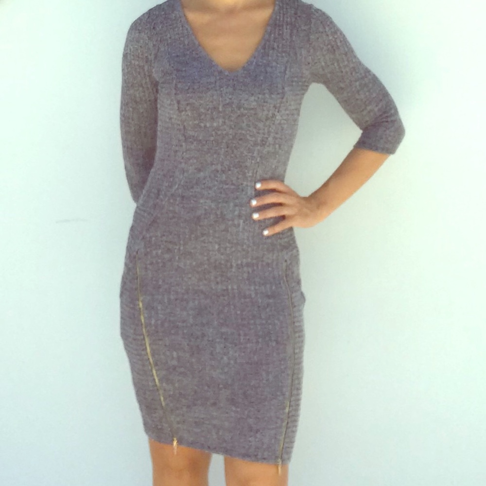 Elegant Bebe Grey Mini Dress